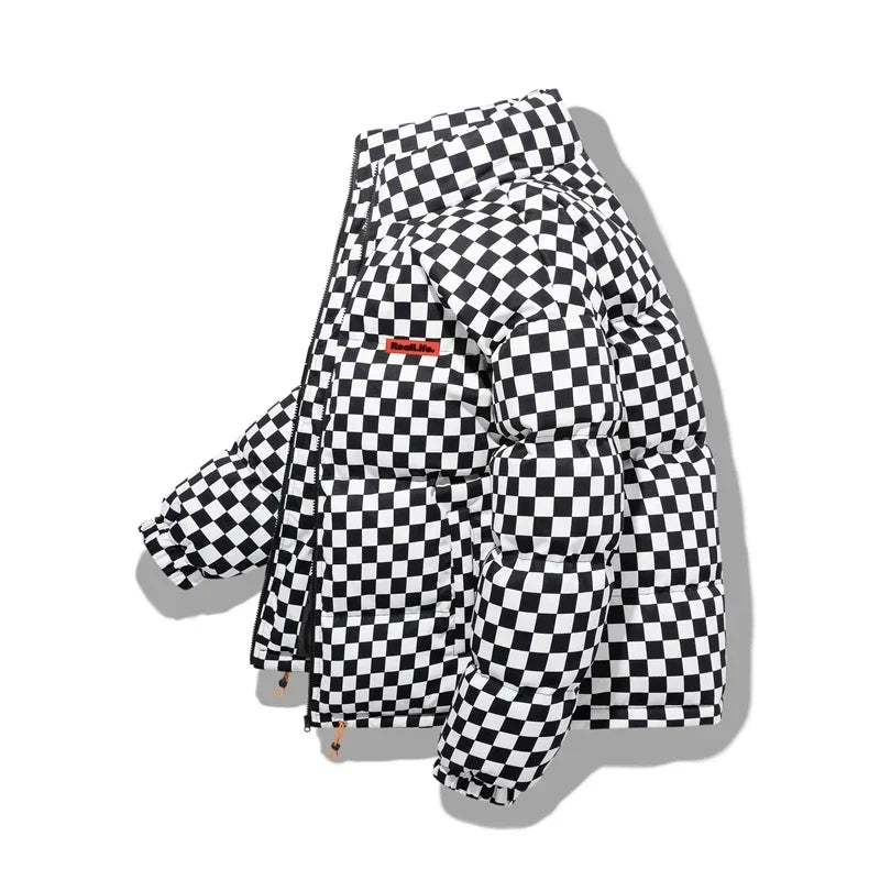 ReAl LiFe Checkerboard goose down coat Men